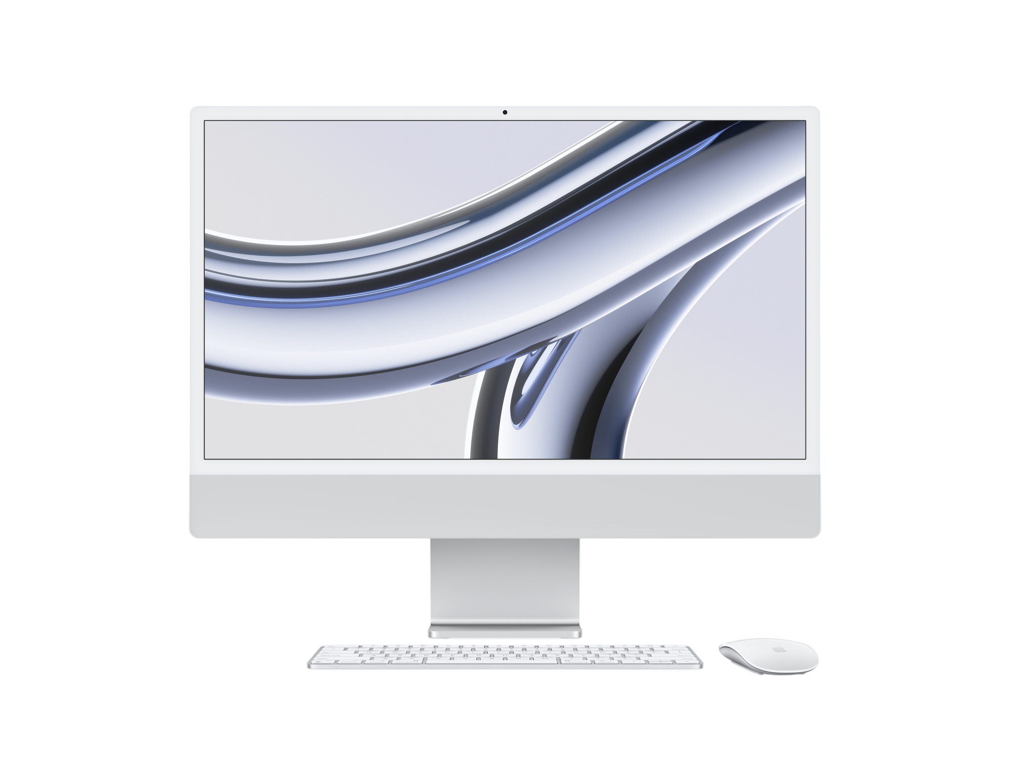 iMac (All In One) 24-inch (2021) – M1 Chip, 8‑Core CPU & 8‑Core GPU, 16GB Unified Memory, 256GB SSD – Model Z12Q000V6 (Silver) - alAsil